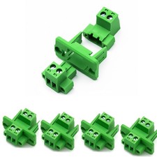 5 PCS 2 Pin 5.08mm Pitch Panel Mount Screw Terminal Block Phoenix Connector