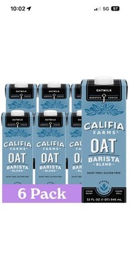 Califia Farms - Oat Barista Blend Oat Milk 32 Oz (Pack of 6), Shelf Stable Vegan