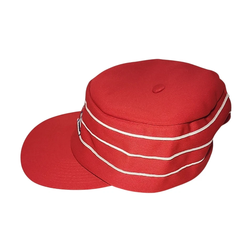 Vintage St. Louis Cardinals MLB Pillbox Snap Back Hat Twins Enterprise Red - Image 2 of 4