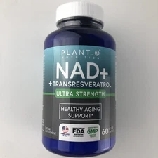 PLANT. O Nutrition NAD+ transresveratrol Ultra Strength 60 Capsules Anti Aging