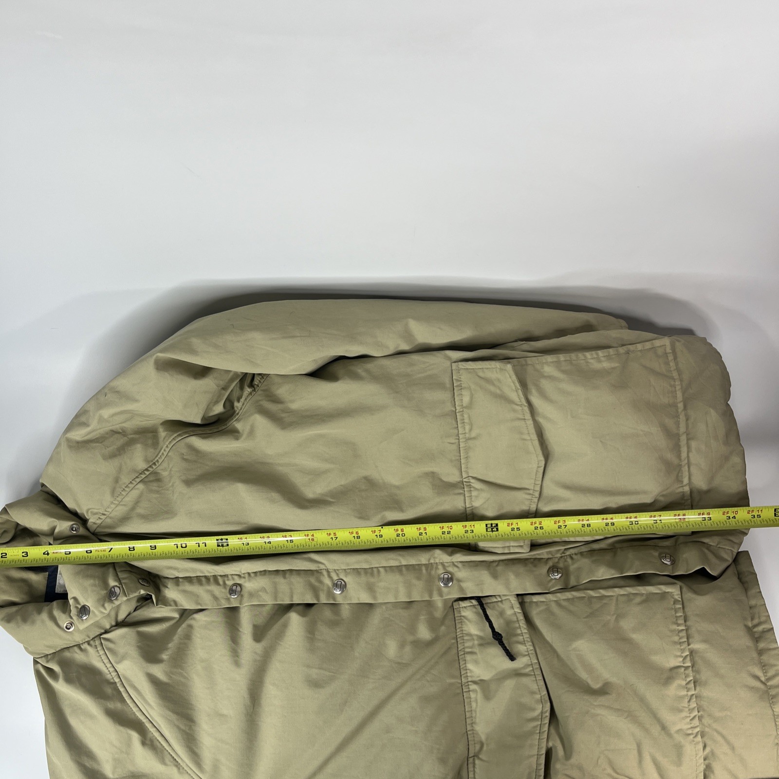 Vintage 70s Woolrich Mens M Beige Goose Down Full Zip Puffer Jacket Needs Zipper image 10