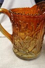 Vintage Imperial Marigold Carnival Glass Gold Iridescent Decorative Rose Pitcher — photo 2