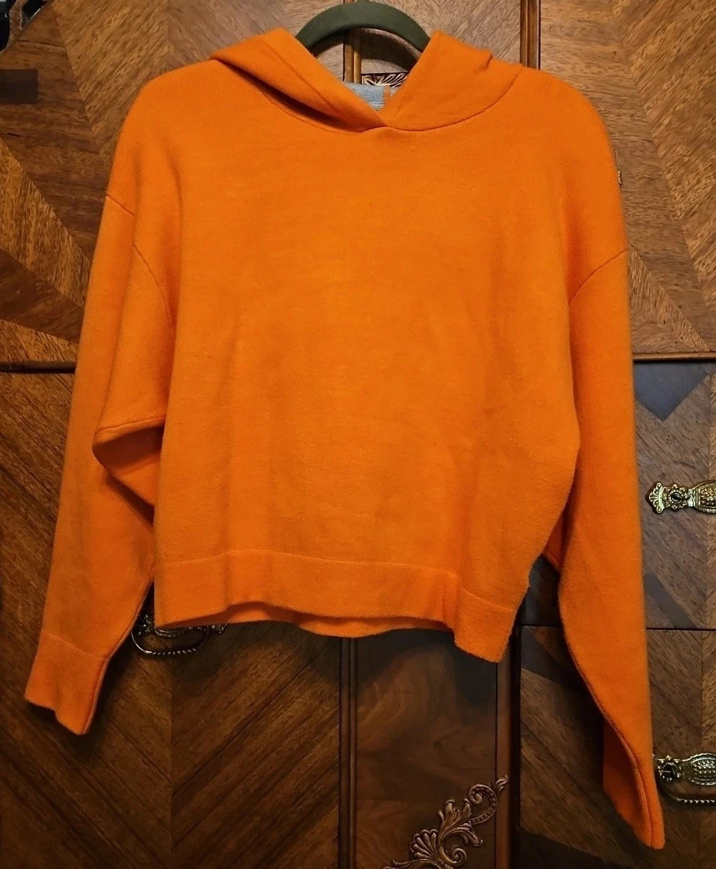 Maeve Tangerine Orange Size Medium Viscose Wool Blend Long Sleeve Hoodie