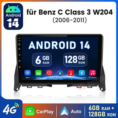 6+128GB Android 14 Carplay 8-Kern Autoradio Für Mercedes Benz C Klasse W204 S204