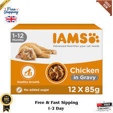 IAMS Kitten Wet Cat Food Chicken in Gravy 12 x 85g 1 count (Pack of 12) 5.98 per kilo
