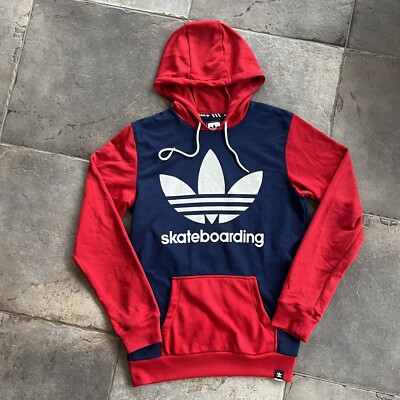 Y2K Adidas Skateboarding Trefoil Hoodie Mens Small Blue Red