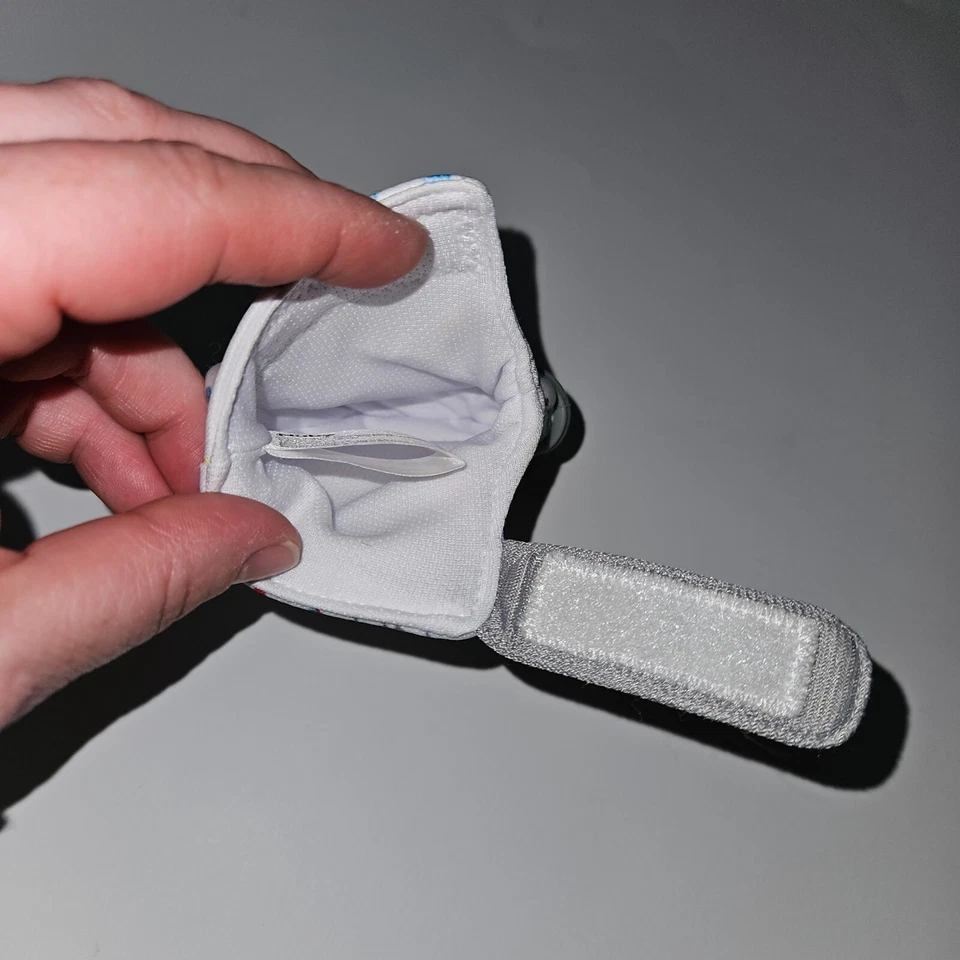 Nuby Soothing Teething Mitt Mitten Silicone Crinkle Gray Bear Blue NEVER USED - Image 4 of 4