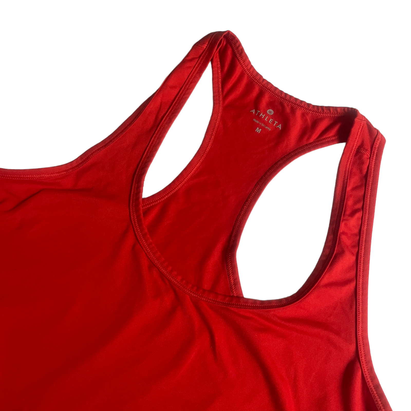 Athleta Medium Red Razor Back Tank Shell Sleevele… - image 1