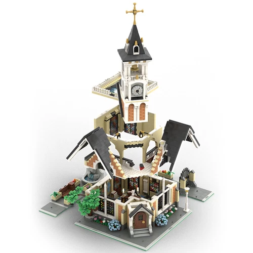 Modubrix Mocs Building Blocks St. Joseph's Memorial Church Sets Bricks Toys Kits - Picture 4 of 6