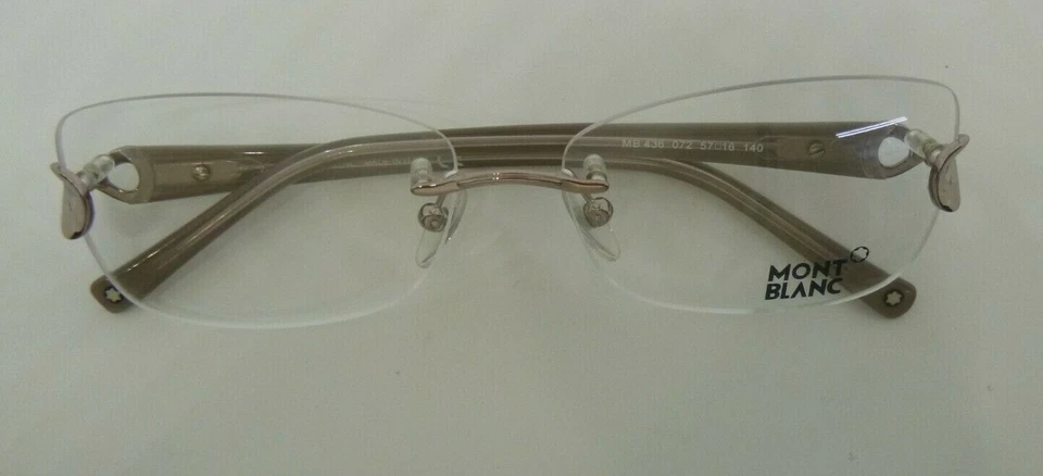 Marco de gafas de metal sin montura Mont Blanc MB 436 bronce 072 57-16-140 RX Foto 4 de 4
