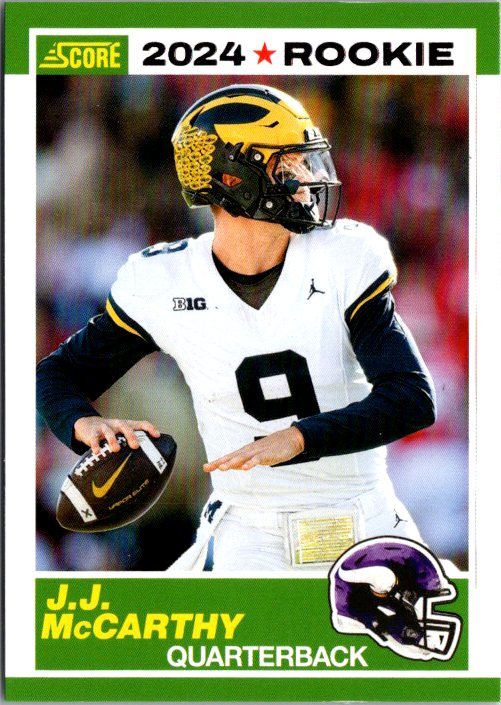 2024 Score #8 J.J. McCarthy 35th Anniversary Rookies Pink
