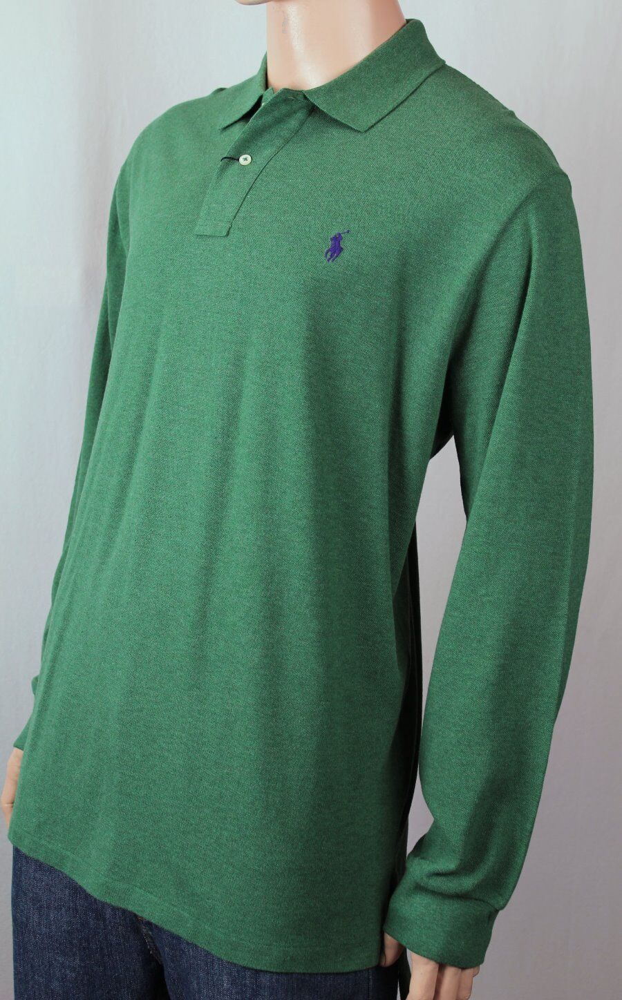 Polo Ralph Lauren Green Mesh NWT Classic Max 45% Indefinitely OFF Sleeve Shirt Long
