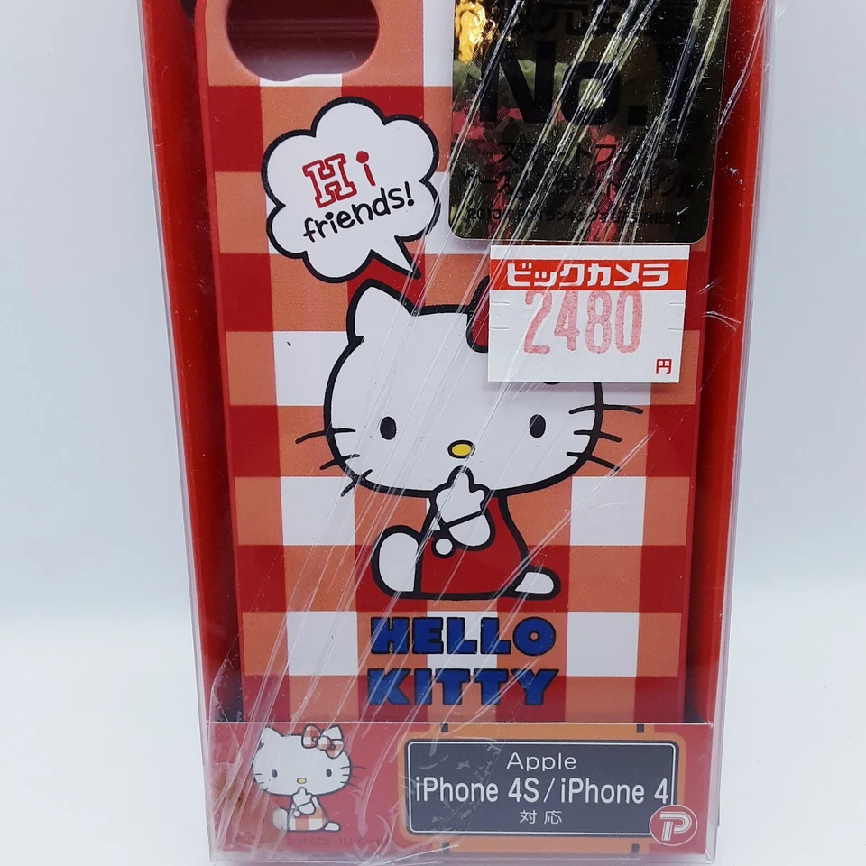 New Sanrio Red gingham Hello Kitty Jelly Flexible iphone Case 4 4s pink K - Image 4 of 4
