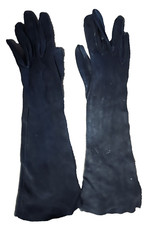 VTG 15 " Long Black Kid Soft Leather Gloves