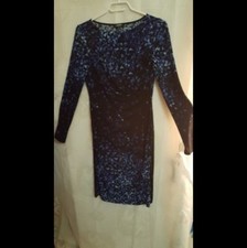 Women dress Chaps by Ralph Lauren Sz. Small pre-owned black & blue