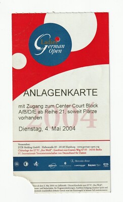 LADIES GERMAN OPEN - TENNIS - ANLAGENKARTE TICKET 2004 - SELTEN