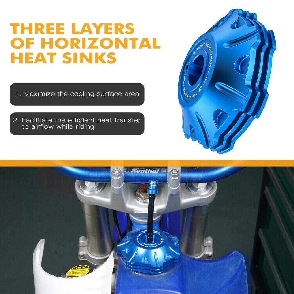 Tapa de gasolina CNC 2003-2009, 2011-2015 Yamaha WR450F WR 450F tapa del tanque de combustible de gasolina azul Foto 2 de 4