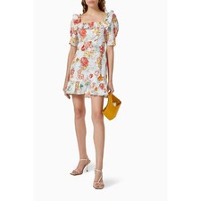 Rixo Camile Ruffle Mini Dress Multicolor in 8 Womens Linen ruffle