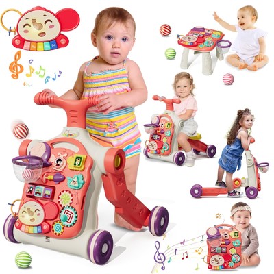 5 in 1 Lauflernwagen Baby Spiel und Lauflernhilfe mit Musik und Abnehmbarem S...