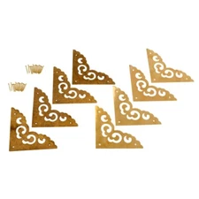 Flat Corner  Brass Guard Cabinet Trunk Jewelry Box Chest Chinese Style 2 Color