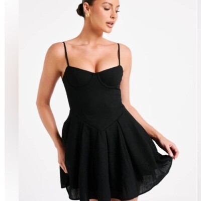 NWT Meshki Dorinda black mini dress Size XL