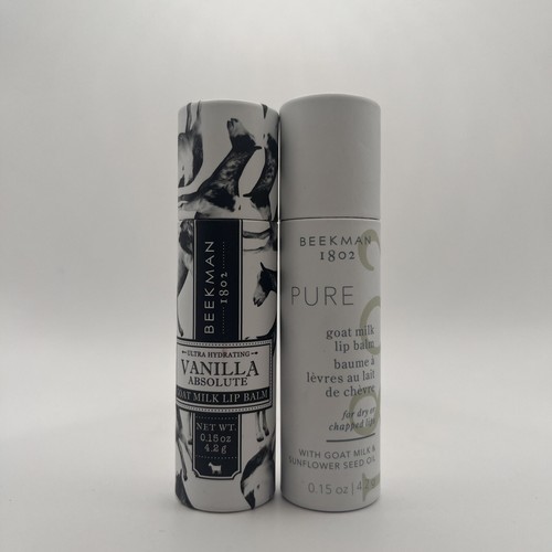 Beekman 1802 Lot Of Pure Goat Milk & vanilla Absolute Lip Balm 4.2g Full Size