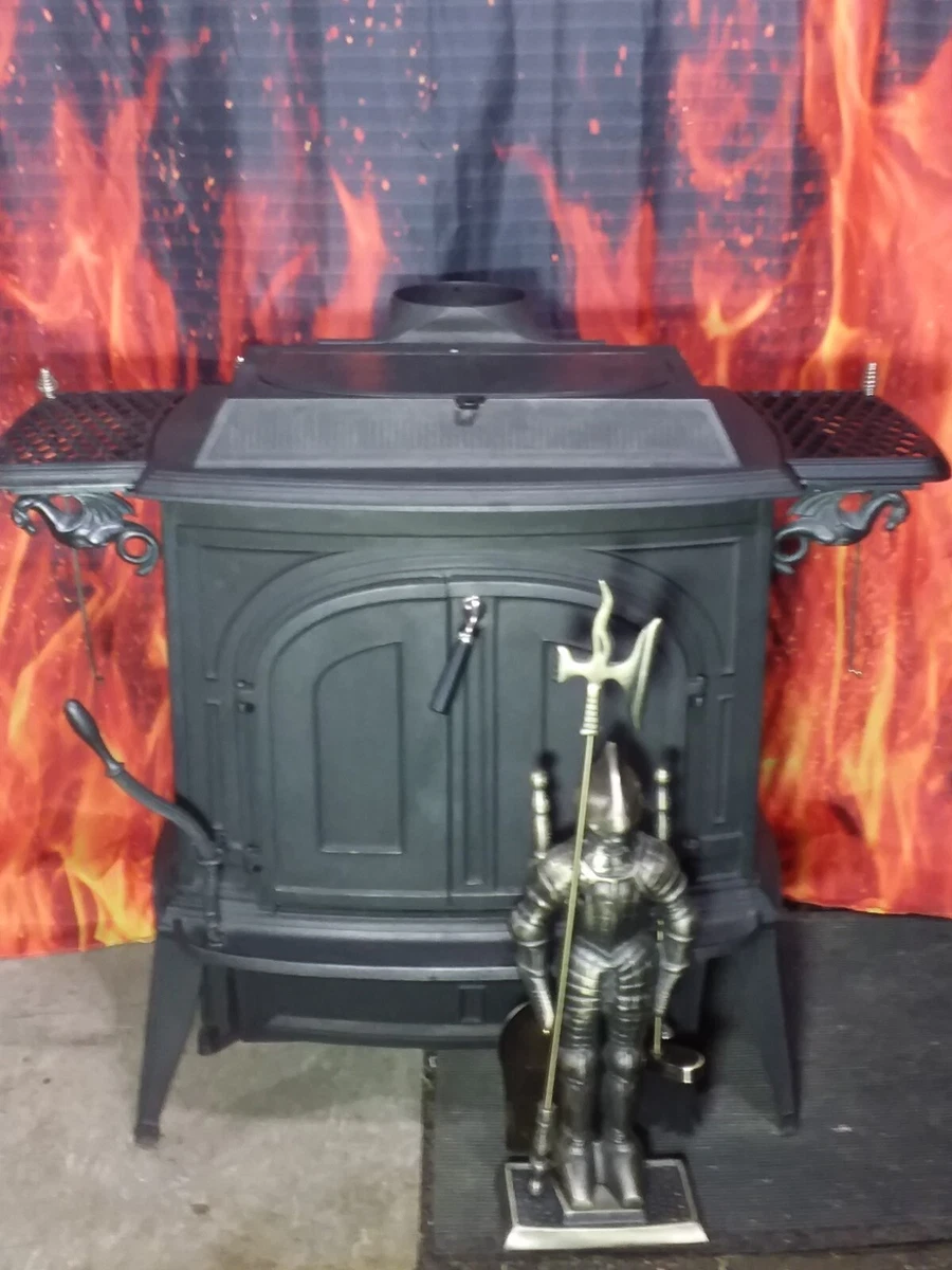 Vermont Castings COAL STOVE: Model 2310 u0026#034;Dragon Slayeru0026#034; w/  Warming Shelves | eBay