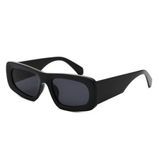 Unisex Retro Rectangle Narrow Sunglasses - Square Shades with 100 UV Protection