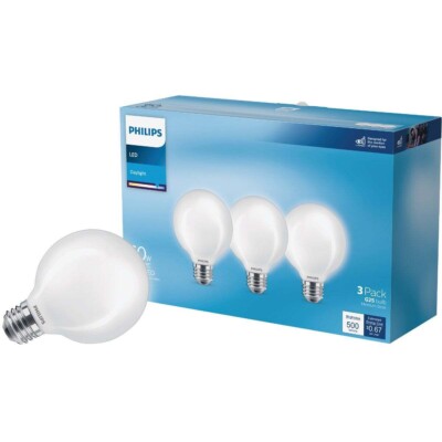 Philips 60W Equivalent Daylight G25 Medium Frosted LED Decor Light Bulb (B171)