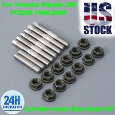 For 1988-2006 Yamaha Blaster YFS200 ATV Cylinder Head Exhuast Stud Bolt Nut Kit