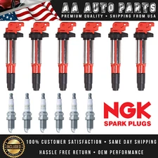 6x Performance Ignition Coil & NGK Spark Plug for BMW 550i 650i 750i X5 UF515