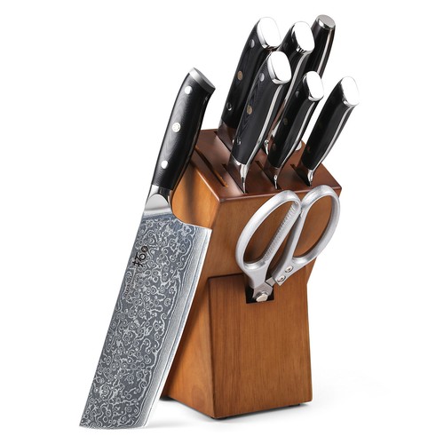 9x TURWHO Kitchen Knife Set Japan VG10 Damascus Steel Nakiri Santoku Chef Knives
