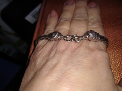 Vintage Look GORG handgefertigtes Löwenarmband/in Sterlingsilber 7,25'' 23,45 g