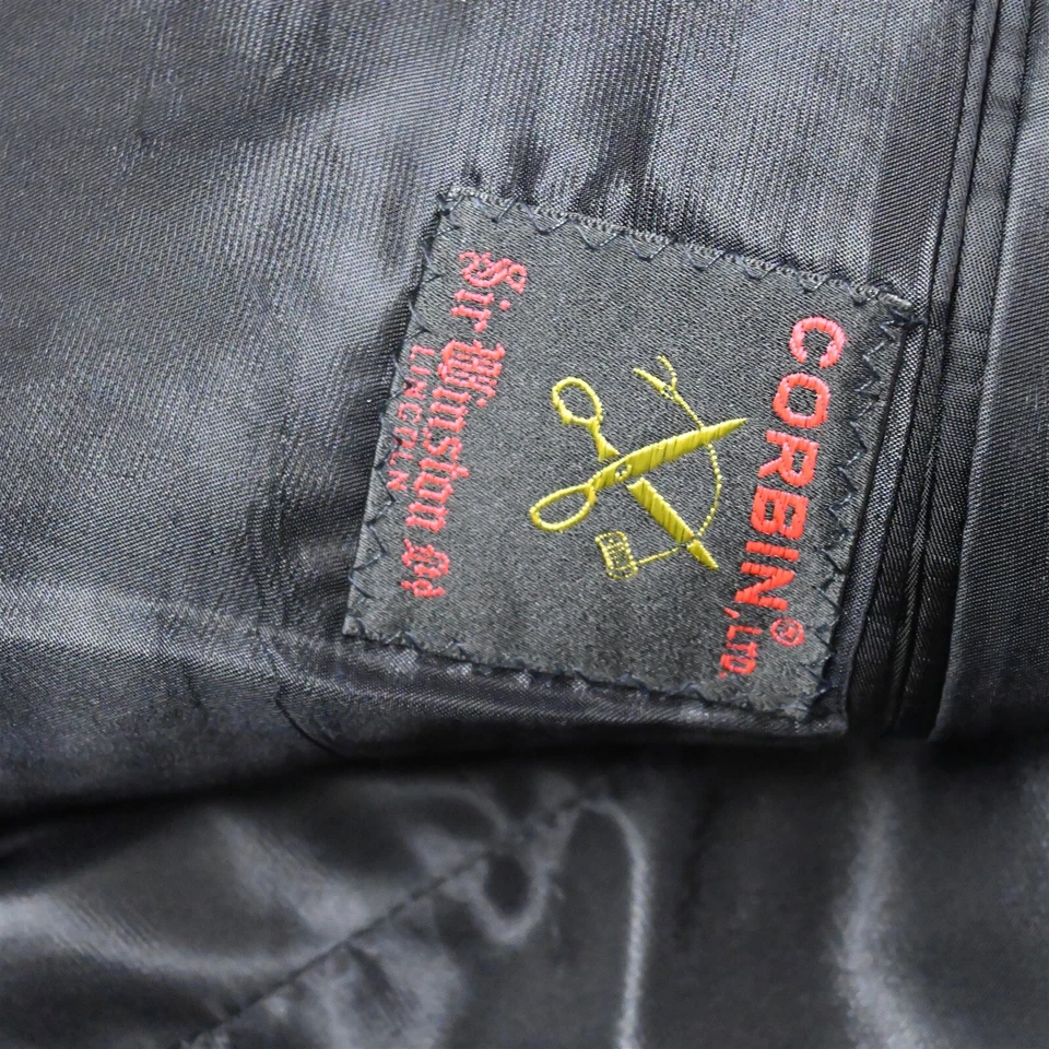 Blazer Abrigo Deportivo Chaqueta De Colección Corbin 42L Hecho en EE. UU. Negro Espiga Seda Tweed Foto 4 de 4