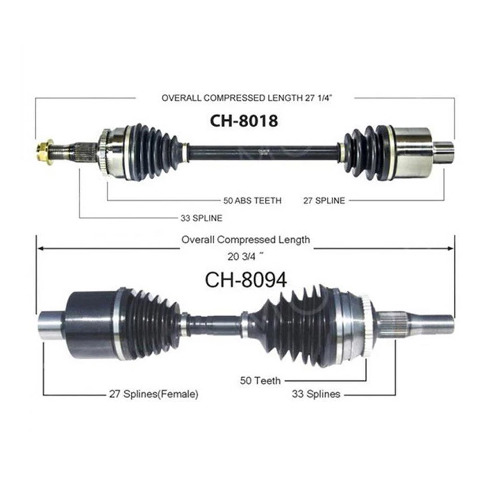 Eje TrakMotive CV eje junta CV 2x se adapta de 1998 a 2004 Dodge Intrepid Foto 2 de 4
