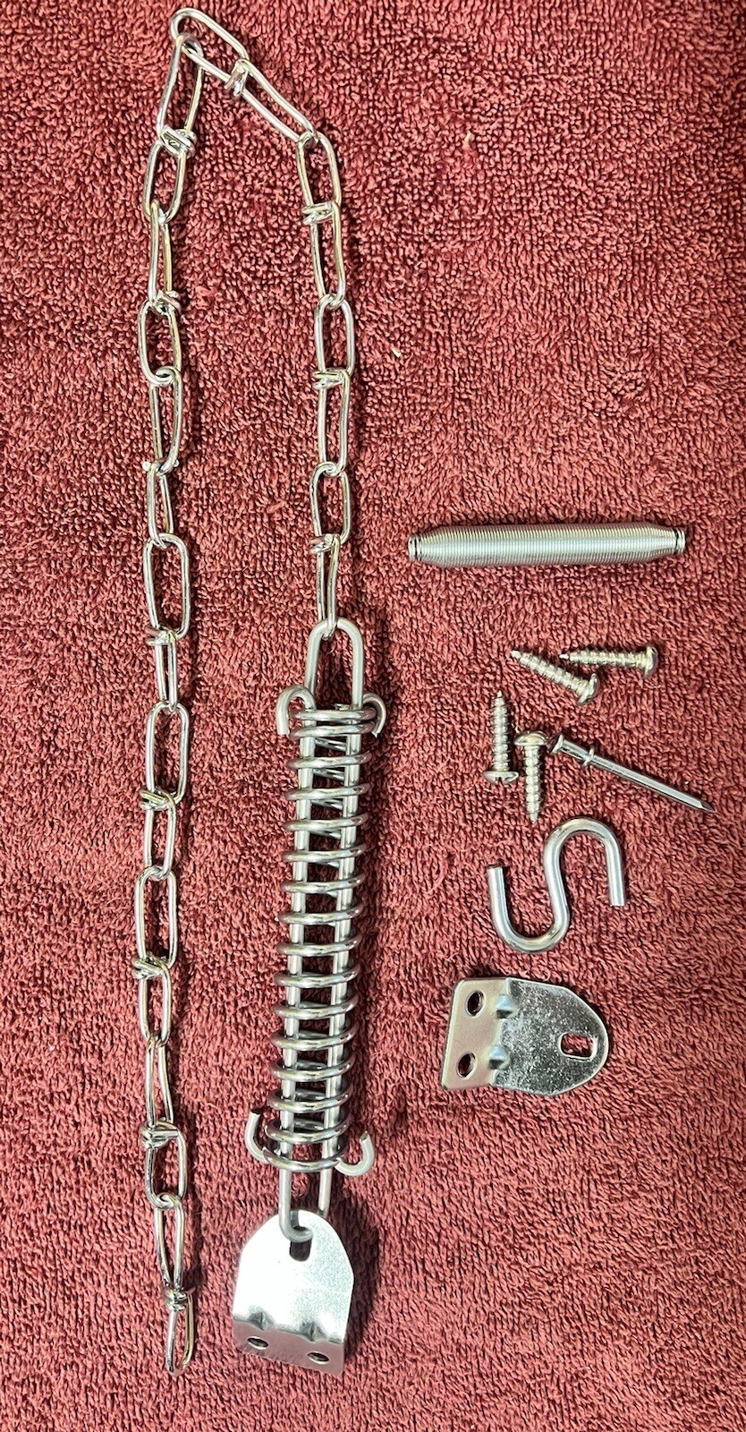 Storm Door Chain 18” Total Length 24" With Double Springs NEW eBay