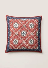 Ralph Lauren Home Isbell Embroidered Throw Pillow 20" Blue Red Floral  Mirabelle