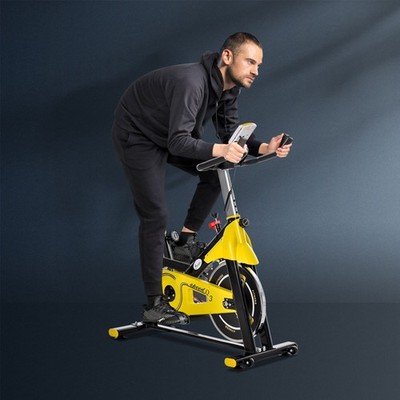 HOMCOM Fahrradtrainer höhenverstellbar Rollentrainer Stahl ABS Gelb+Schwarz