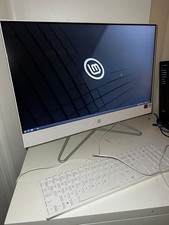 HP 24-dd0010 All-in-One PC 24" 8GB RAM 256GB SSD Linux White w/ Keyboard USED