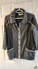 Zenergy by Chico  s Mixed  Media Zebra Trim Mesh Jacket   Size 1 US M / 8  10 