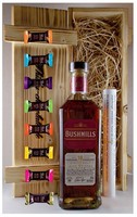 Bushmills 16 Jahre Irischer Whiskey + 8 Edelschokoladen In Holzkiste Geschenk