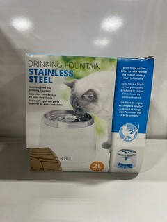 Caja abierta Fuente de agua para gatos de acero inoxidable fresca y transparente Catit 50023
