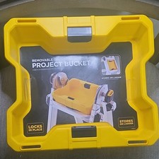 Removable Yellow Ladder Bucket Accessory with Storage Latch, Locks, 12" x 10"