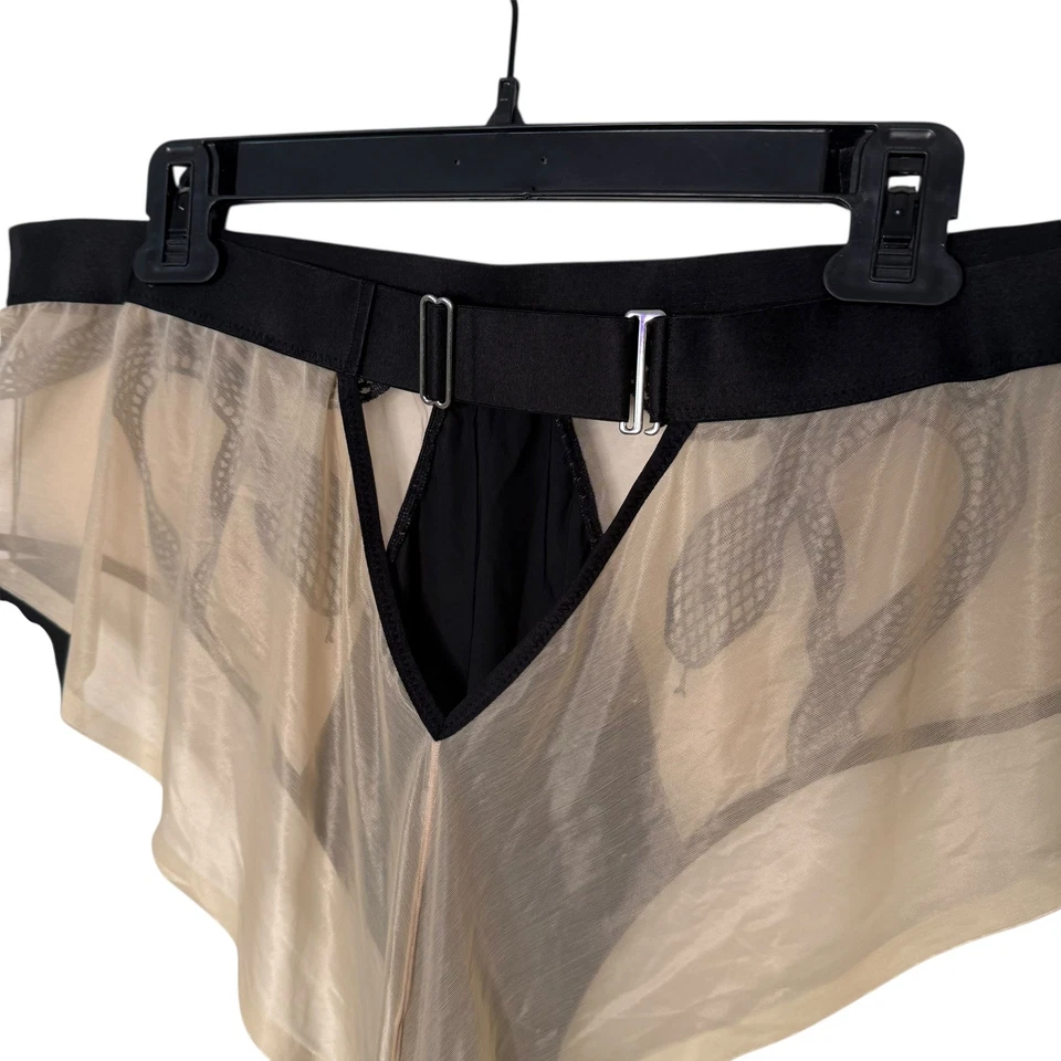 Thistle and Spire Medusa High Waisted Bikini Sheer Mesh Plus Size 3X Black NEW - Image 4 of 4