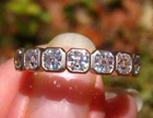 2Ct Cushion 14K White Gold Plated Lab Created Diamond Women's Wedding Ring