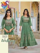 3XL 46” Size 16 Indian Ladies Rayon Long Kurti Bollywood Dress SS38