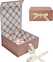 Tekhoho RoséGold Geschenkbox 22X22X10Cm, Premium Geschenkbox Mit Magnetdeckel Un