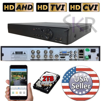 #ad Sikker 8 Channel HD DVR Recorder System 2TB hard drive support Lorex 1080P cam $189.99