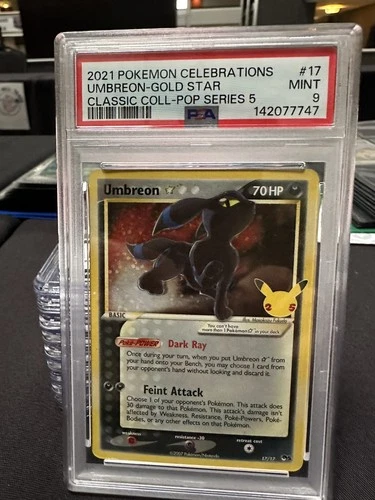 2021 POKEMON CELEBRATIONS CLASSIC COLL #17 UMBREON-GOLD STAR PSA 9