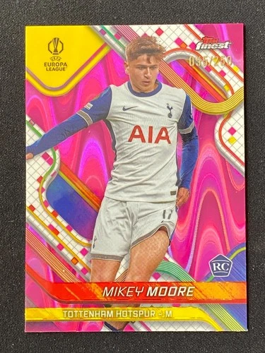 Mikey Moore 2024-25 Topps Finest RC Pink Raywave Refractor 055/250 #59